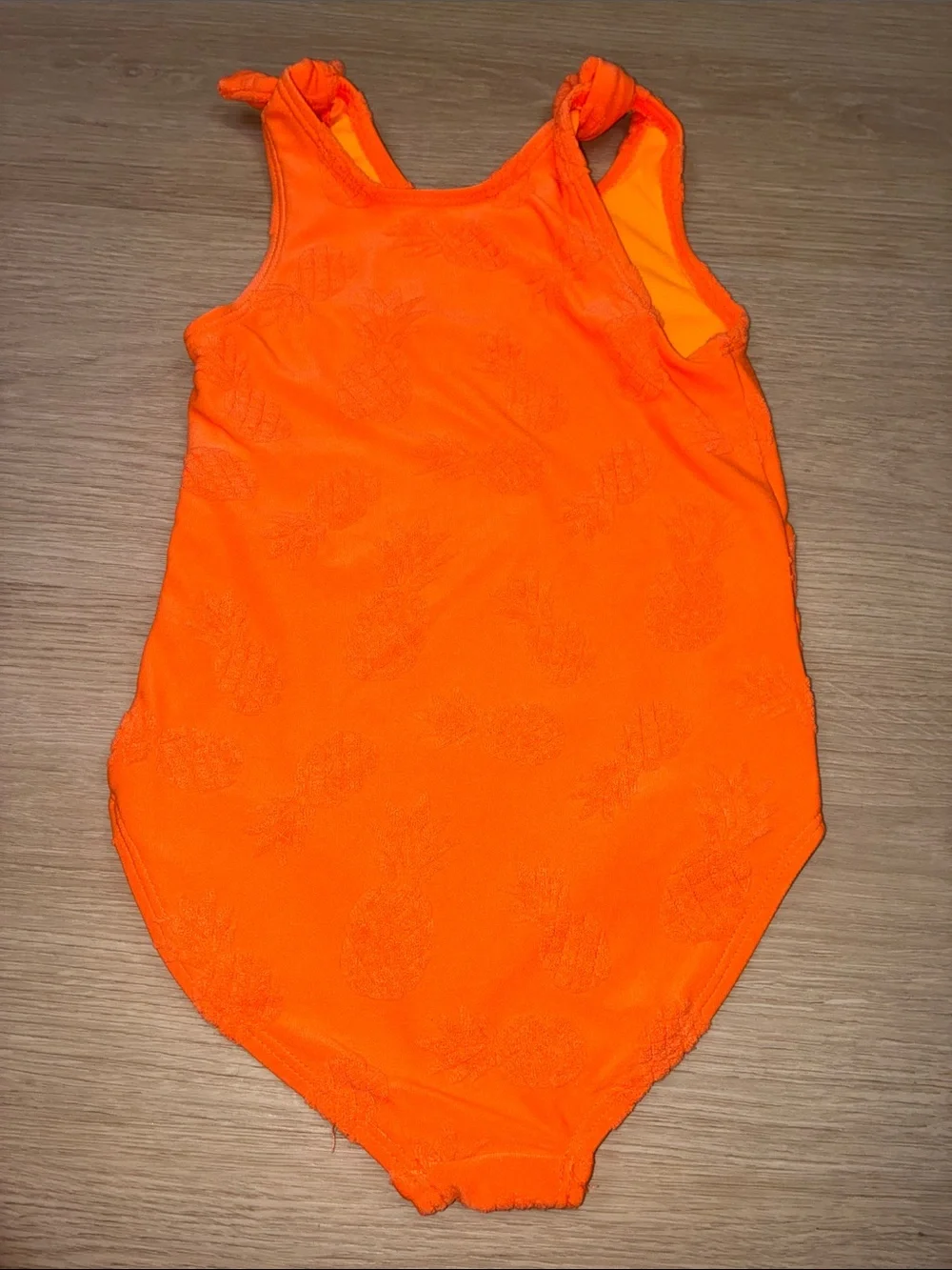 BMagical by Btween Bright Orange textured Pineapple print Swimsuit